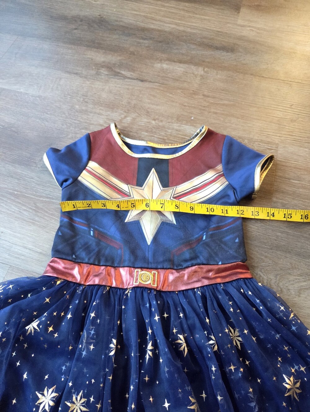 Disney Avengers Captain Marvel Cosplay Tutu Tulle Dress Halloween Costume sz 7-8 - Picture 6 of 11